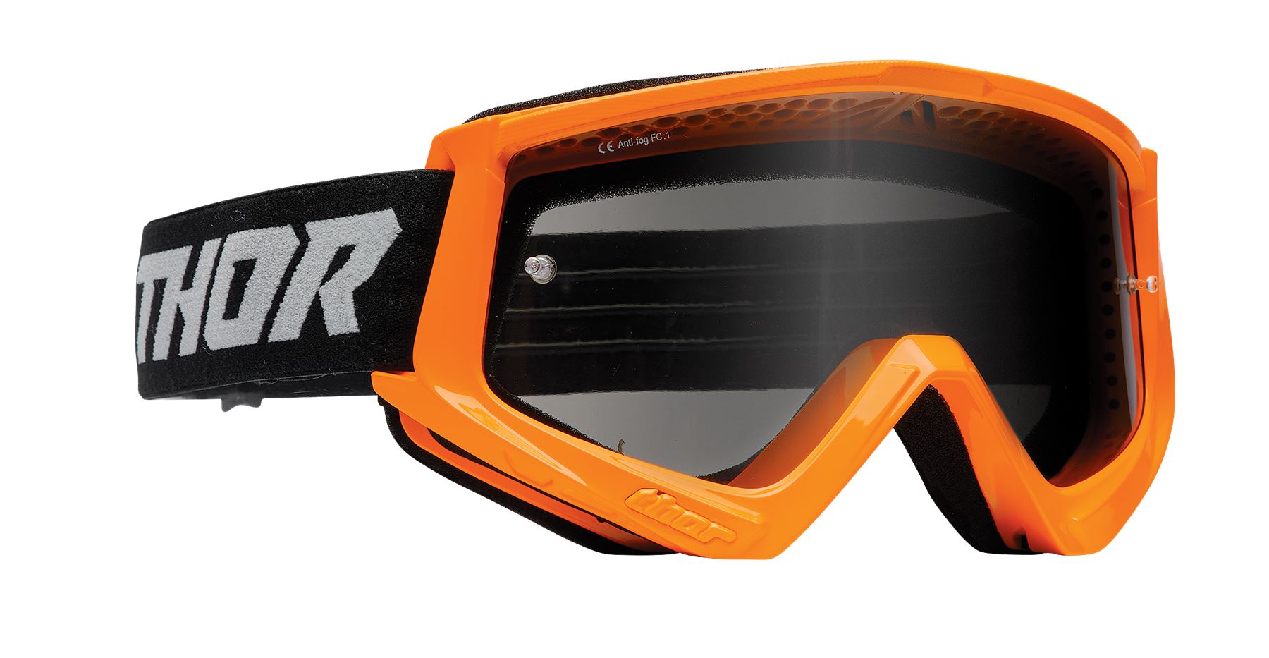 Thor 2025 Motocross Goggles Combat Racer Sand Flo Orange Grey